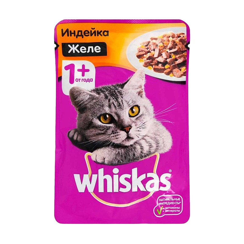 Корм для кошек, Whiskas, желе индейка, 85 г