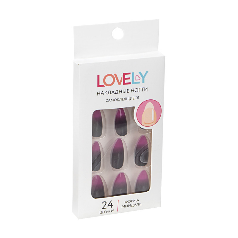 Набор накладных самоклеящихся ногтей, Lovely, 24 шт., в ассортименте