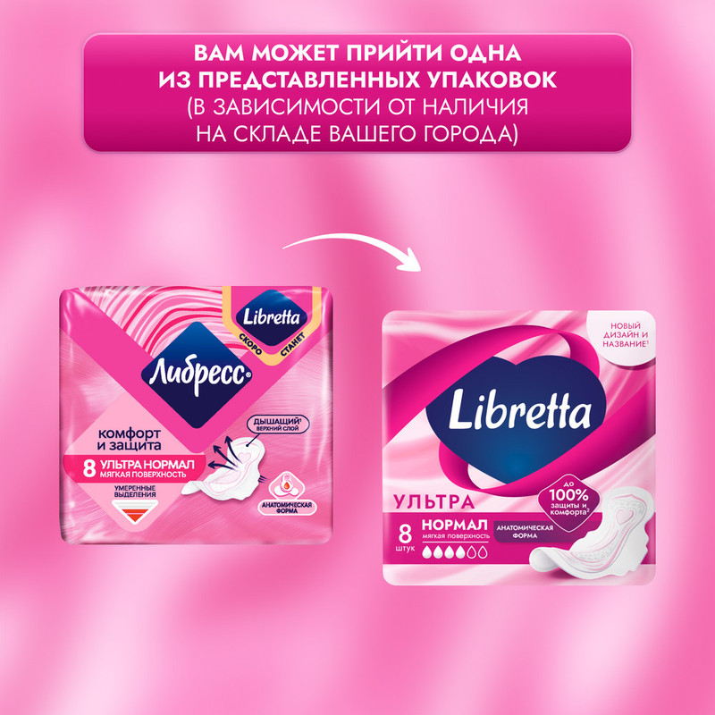 Прокладки "Ультра Нормал", Libretta, 8 шт.