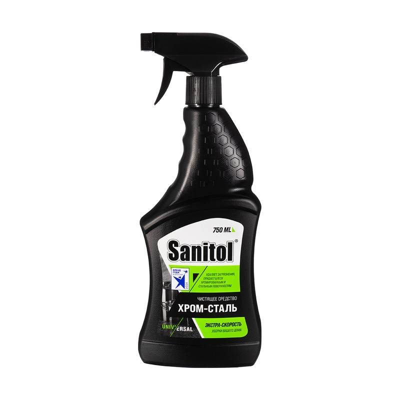 Чистящее средство "Хром-сталь", Sanitol, 750 мл