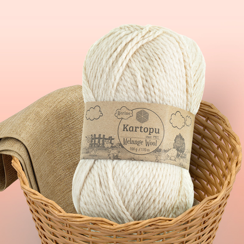 Пряжа для ручного вязания "Melange Wool", Kartopu, 100 г, 170 м, в ассортименте