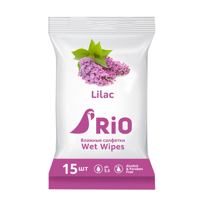 Влажные салфетки, Rio, 15 шт., в ассортименте