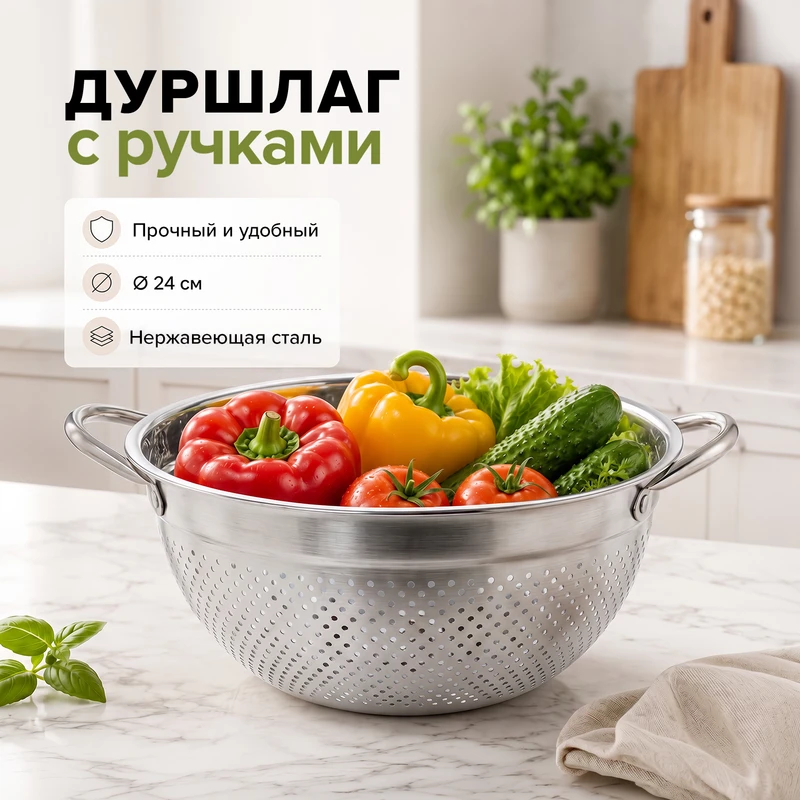 Дуршлаг с ручками, O'Kitchen, 24 см