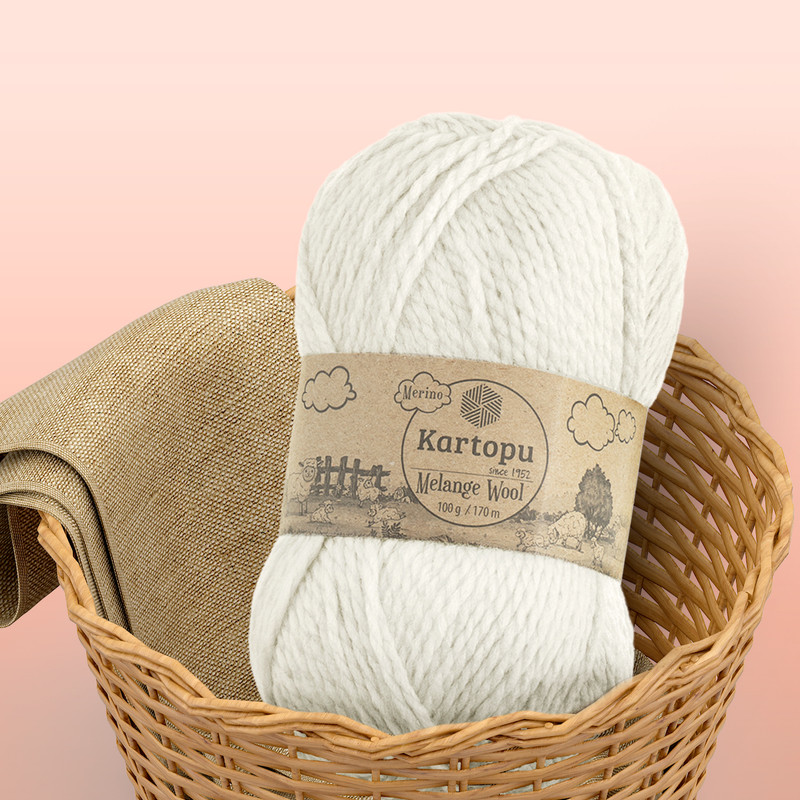 Пряжа для ручного вязания "Melange Wool", Kartopu, 100 г, 170 м, в ассортименте