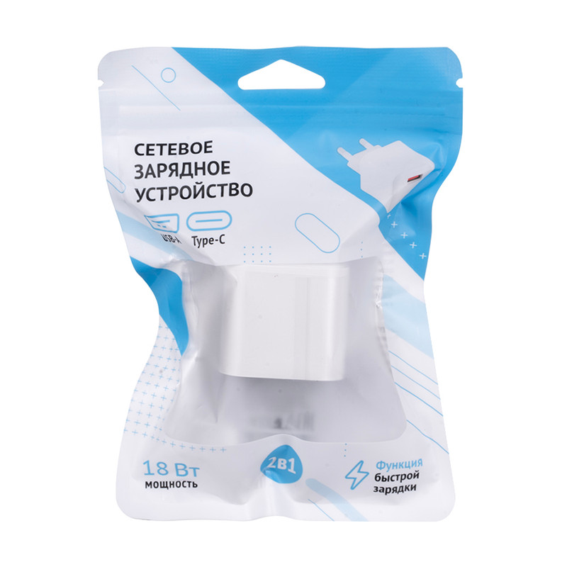 Сетевое зарядное устройство, FLARX, USB + Type-C, в ассортименте