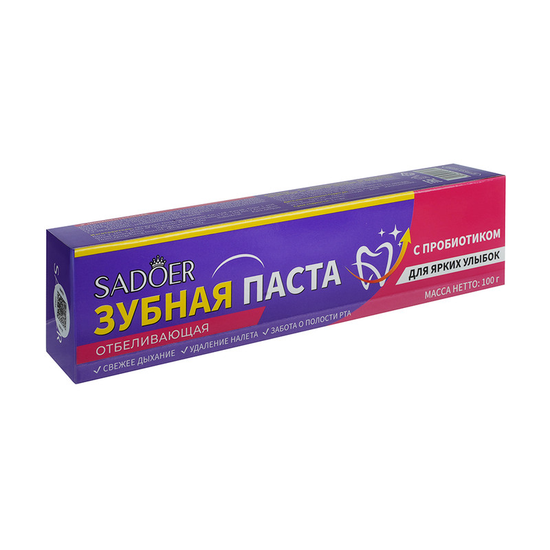 Зубная паста отбеливающая, SADOER, 100 г, в ассортименте