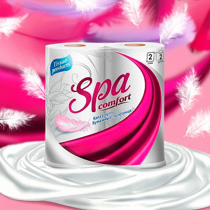 Бумажные полотенца, Spa сomfort, 2 слоя, 2 рулона