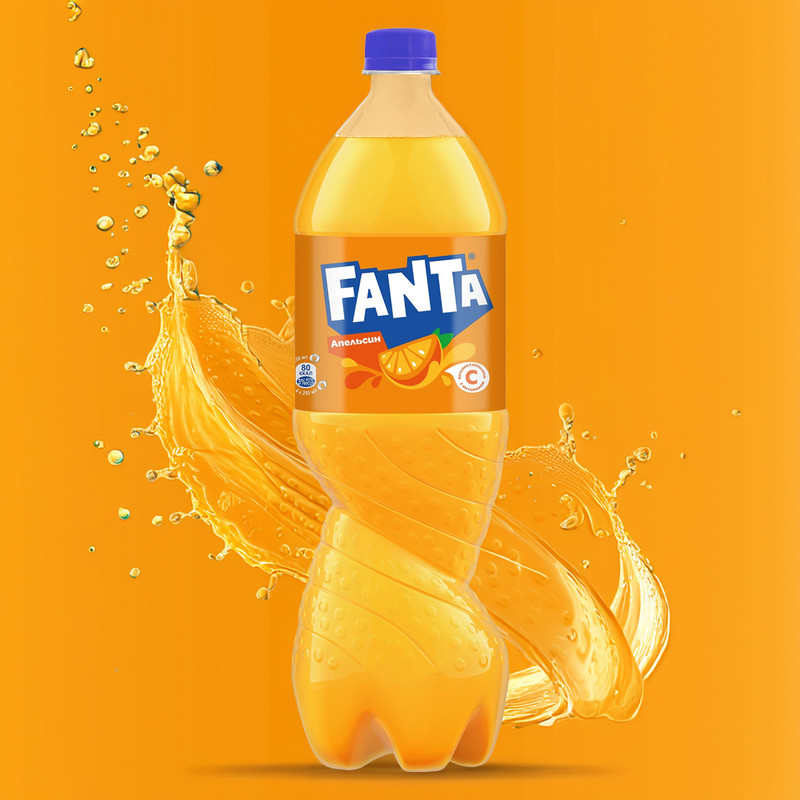 Напиток газированный "Апельсин", Fanta, 1 л